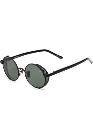 Belstaff Tilbehør, unisex, Sort, ONE SIZE, Håndlavede Sorte Acetat Solbriller med Carl Zeiss Linser
