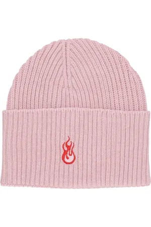 Vision Of Super Tilbehør, unisex, Lyserød, ONE SIZE, Uld, Flames Logo Beanie Hat