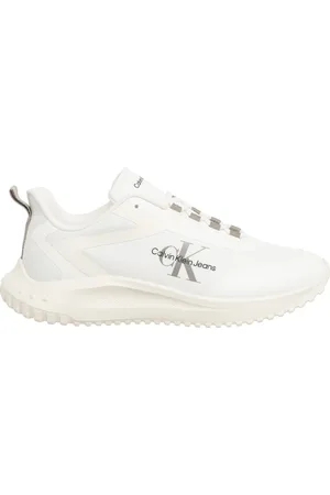 Calvin Klein Sko, Herre, Hvid, 43 EU, Polyester, Enkle Snøresneakers