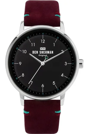Ben Sherman Tilbehør, Herre, Rød, ONE SIZE, Analog Quartz Ure med Stofrem