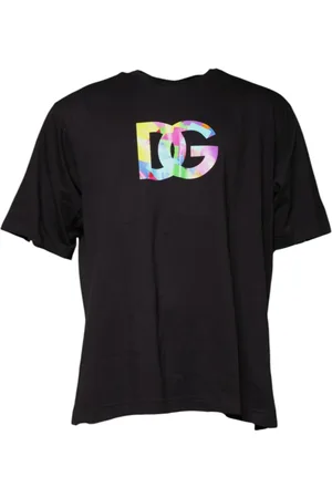 Dolce & Gabbana Top, Herre, Sort, 3XL, Bomuld, Sort Bomuld Crew Neck T-shirt