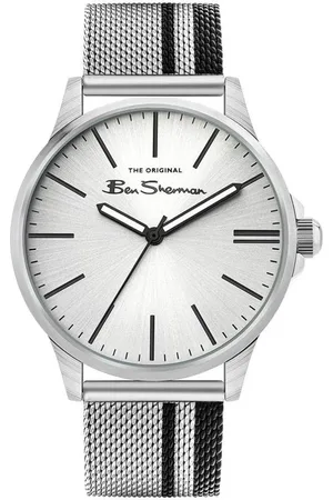 Ben Sherman Tilbehør, Herre, Grå, ONE SIZE, Grå Rustfrit Stål Analog Kvartsur