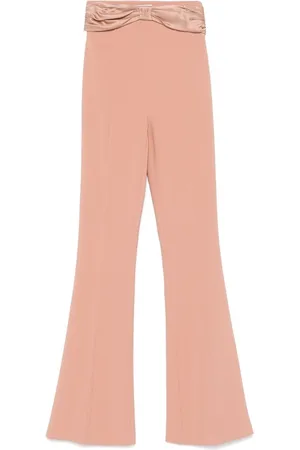 Elisabetta Franchi Bukser, Dame, Lyserød, XL, Polyester, Flared Hem Blush Beige Nederdel