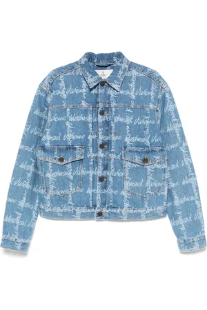 Vivienne Westwood Jakke, Herre, Blå, S, Denim, Blå Knappet Jakke med Lommer