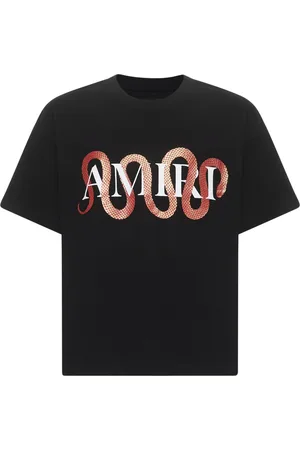 AMIRI Top, Herre, Sort, L, Bomuld, Sort Slange Grafisk Bomulds T-shirt
