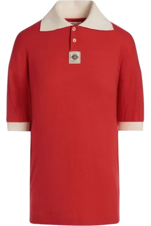 Bally Top, Dame, Rød, M, Rød Polo Skjorte med Knappelukning