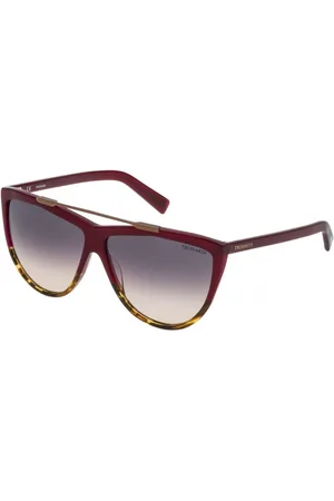 Trussardi Tilbehør, Dame, Rød, ONE SIZE, Røde Acetat Dame Solbriller med Røg Gradient Linser
