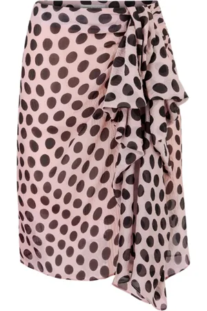 Nina Ricci Nederdel, Dame, Lyserød, XS, Seersucker Polka Dot Nederdel