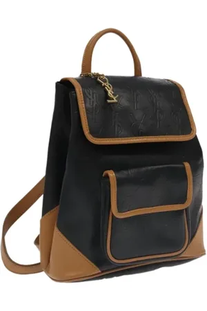 Saint Laurent Pre-owned, Dame, Sort, ONE SIZE, Uld, Pre-owned Laeder rygsaekke