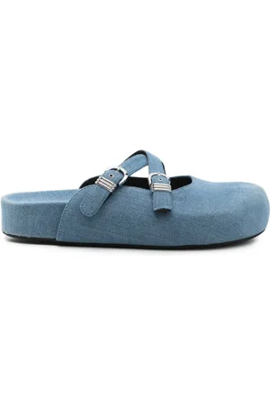 vic matiè Sko, Dame, Blå, 38 EU, Blå Spænde Sandaler med Udskæringer