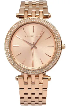 Michael Kors Tilbehør, Dame, Gul, ONE SIZE, Uld, Rosaguld Stål Ur