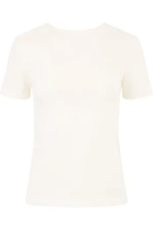 Nina Ricci Top, Dame, Hvid, L, Bomuld, Hvid Jersey Crew Neck Top