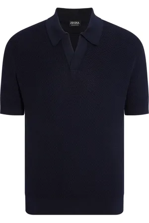 Ermenegildo Zegna Top, Herre, Blå, XL, Bomuld, Blå Polo T-shirt 100% Bomuld Italien