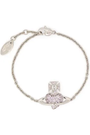 Vivienne Westwood Tilbehør, Dame, Grå, ONE SIZE, Krystal Charm Armbånd
