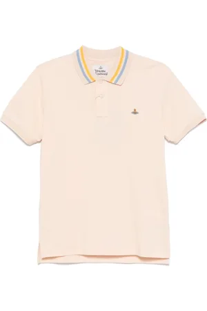 Vivienne Westwood Top, Herre, Lyserød, L, Signatur Orb Logo Broderi T-shirt