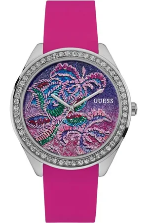 Guess Tilbehør, Dame, Lyserød, ONE SIZE, Rose Silikone Analog Ur