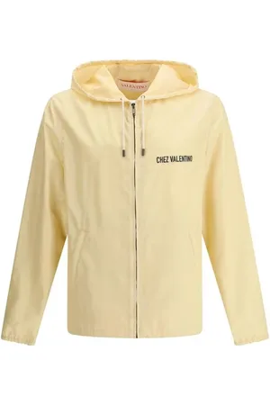 VALENTINO Sweathshirts & Hoodies, Herre, Gul, L, Uld, Monogram Print Vandtæt Hættetrøje