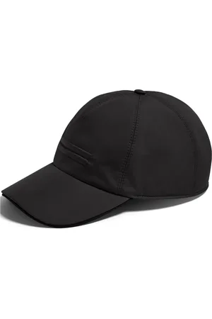 Ermenegildo Zegna Tilbehør, Herre, Sort, L, Læder, Sort baseballkasket med læderprofil