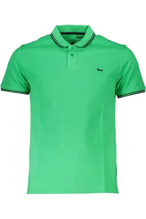 HARMONT&BLAINE Top, Herre, Grøn, 2XL, Bomuld, Stilfuldt grønt bomuldspolo med kontrastfarvede detaljer
