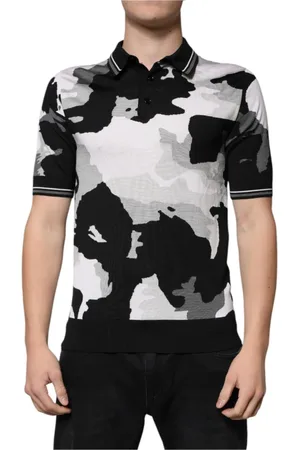 Dolce & Gabbana Top, Herre, Flerfarvet, S, Silke Camo Polo Skjorte