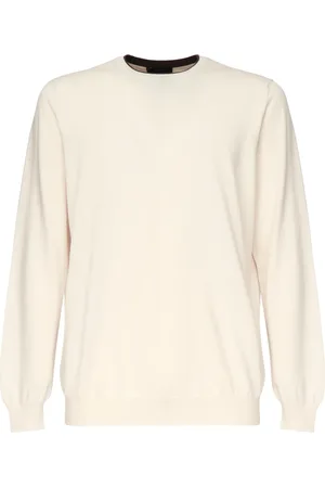 FAY Strik, Herre, , L, Uld, Stilfuld sweater med rund halsudskæring