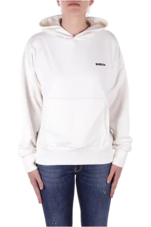 BARROW Sweathshirts & Hoodies, Dame, Hvid, L, Bomuld, Beige Hættetrøje Med Lynlås