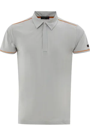 corneliani Top, Herre, Grå, L, Kortærmet Polo med lynlås Made in Italy
