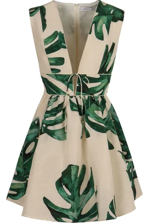 RAQUEL DINIZ Kjole, Dame, , S, Silk Linen Kjole med Frontbue