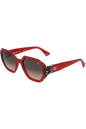 Etnia Barcelona Tilbehør, unisex, Rød, 52 MM, Farverige Uregelmæssige Solbriller Derroche 52S