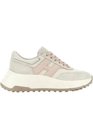 Hogan Sko, Dame, Hvid, 38 1/2 EU, Suede, Ivory Suede Hi-Fi Sneakers