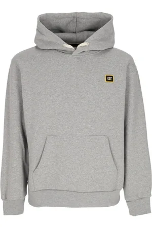 Caterpillar Sweathshirts & Hoodies, Herre, Grå, XL, Bomuld, Lys Heather hættetrøje med snøre