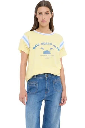 Ball Top, Dame, Gul, S, Bomuld, Citron Marengs T-shirt Top Kortærmet