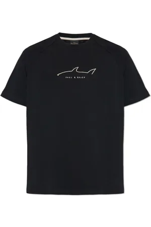 Paul & Shark Top, Herre, Sort, 3XL, Bomuld, T-shirt med broderet logo