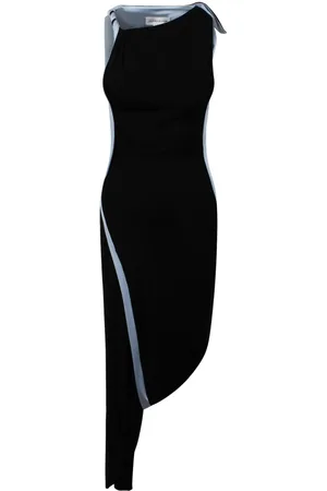 Victoria Beckham Kjole, Dame, Sort, 3XS, Asymmetrisk Maxi Kjole Farveblok Design