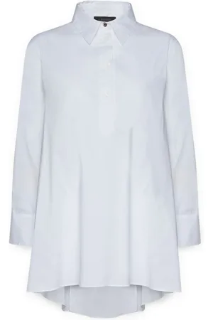 Elena Miro Bluser & Skjorter, Dame, Hvid, XS, Bomuld, Bred poplin skjorte