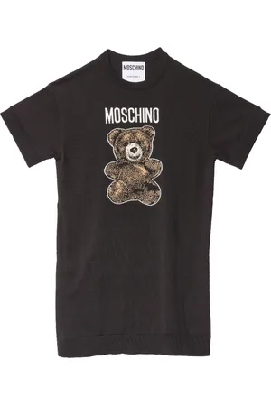 Moschino Kjole, Dame, Sort, XS, Bomuld, Adrian Strik Kjole med Bjørn Broderi