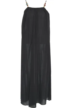 LOVE Stories Kjole, Dame, Sort, M, Uld, Sort Maxi Kjole med Justerbare Stropper