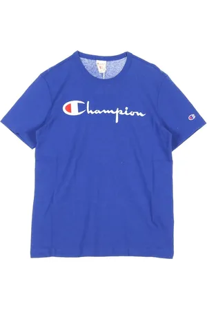 Champion Top, Herre, Blå, XL, Blå Crewneck Tee til Mænd