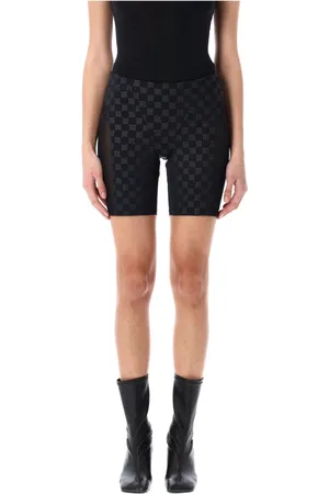 MISBHV Shorts, Dame, Sort, S, Monogram Biker Shorts med Mesh Paneler