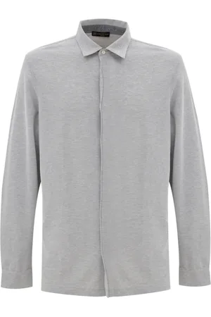 corneliani Skjorte, Herre, Grå, M, Bomuld, Klassisk Langærmet Grå Skjorte Bomuld