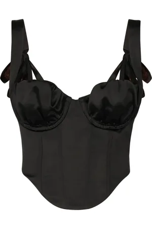 For Love & Lemons Top, Dame, Sort, L, Polyester, Sort Top med Slips og Lynlås