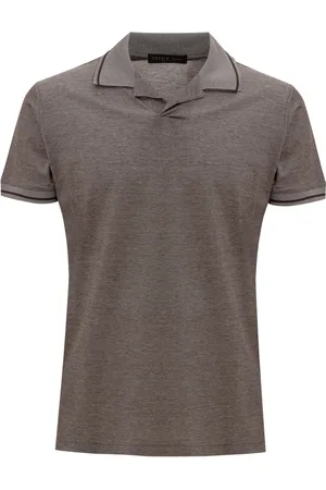 corneliani Top, Herre, Brun, M, Bomuld, Polo med kravedetalje