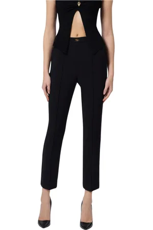 Elisabetta Franchi Bukser, Dame, Sort, M, Sort Stretch Crepe Bukser