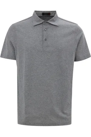corneliani Top, Herre, Grå, L, Bomuld, Klassisk Grå Polo Skjorte Lavet i Italien