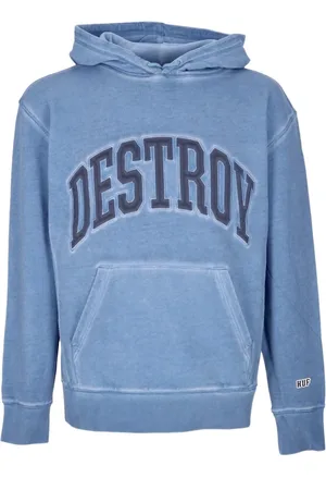 Huf Sweathshirts & Hoodies, Herre, Blå, L, Bomuld, Blå langærmet hættetrøje med kængurulomme