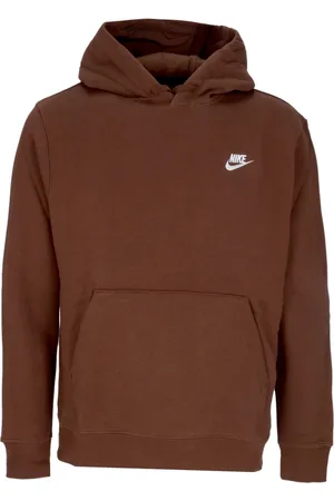 Nike Sweathshirts & Hoodies, Herre, Brun, 2XL, Bomuld, Fleece Hoodie med Snørehætte