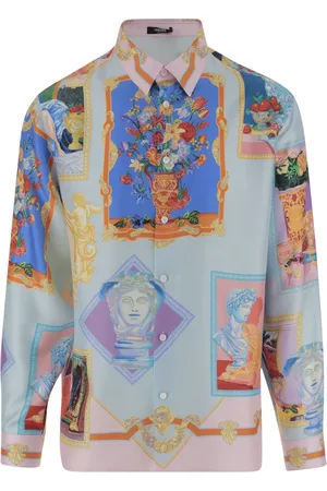 VERSACE Skjorte, Herre, Flerfarvet, L, Uld, Stilfulde Skjorter Kollektion