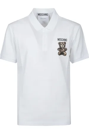 Moschino Top, Herre, Hvid, XL, Polo T-shirt med Teddy Bear