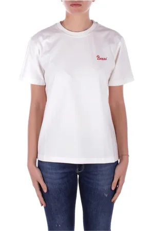 BARROW Top, Dame, Hvid, XS, Bomuld, Beige Logo Front T-shirt