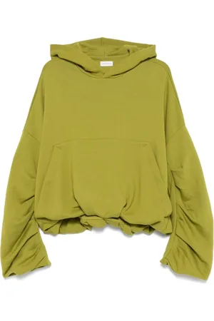 DRIES VAN NOTEN Sweathshirts & Hoodies, Dame, Grøn, M, Bomuld, Grøn hættetrøje med lomme